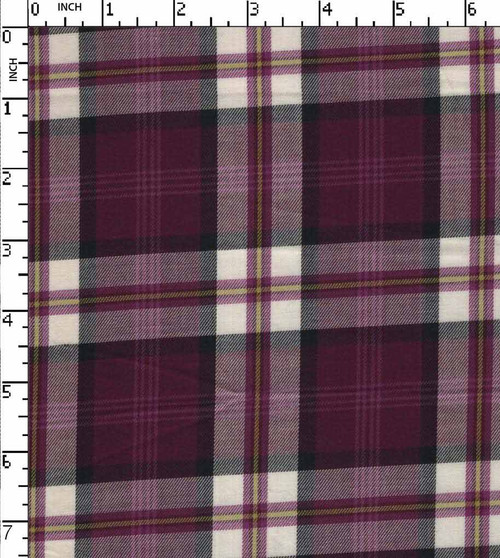 100% Cotton Yarn Dyed Twill Plaid Check Magenta/White/Purple/Yellow   Gsm-100 Jec-Je12970-La