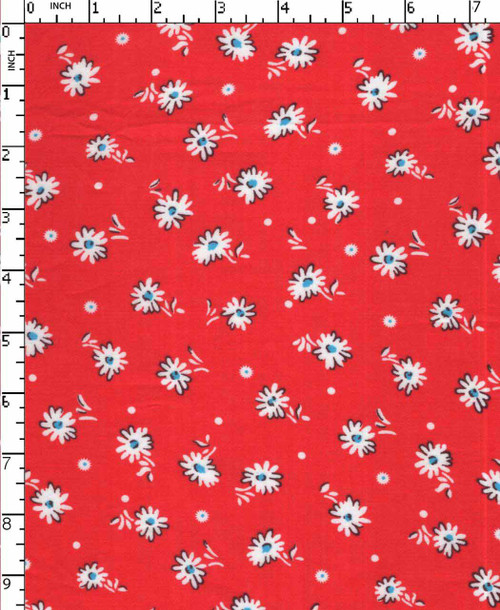 100% Polyester Printed Plain Ditsy Red/White/Blue/Maroon   Gsm-75 Nem-3730-Ab