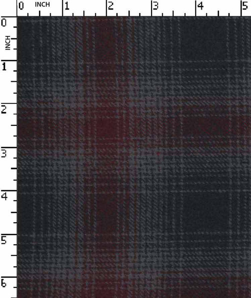 100% Cotton Yarn Dyed Twill Flannel Check Maroon/Black/Grey Brushed  Gsm-275 Mif-4597-Bb
