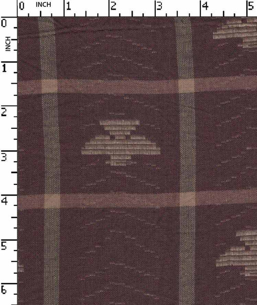 100% Cotton Yarn Dyed Jacquard Medium Check With Eagle D.Purple/Beige   Gsm-130 Mcc-1789-Bb