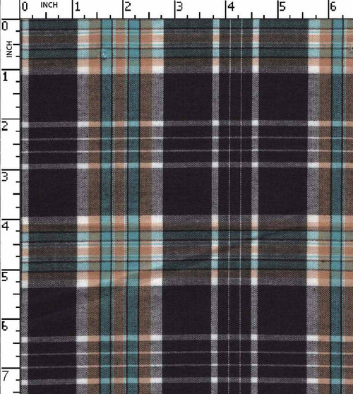 100% Cotton Yarn Dyed Plain Plaid Check Chocolate/White/Brown/Blue   Gsm-99 Jec-12909-Bb