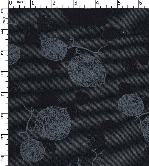 100% Rayon Printed Plain Leaf With Dot Black/Grey   Gsm-115 Jec-Jpa505-Bb