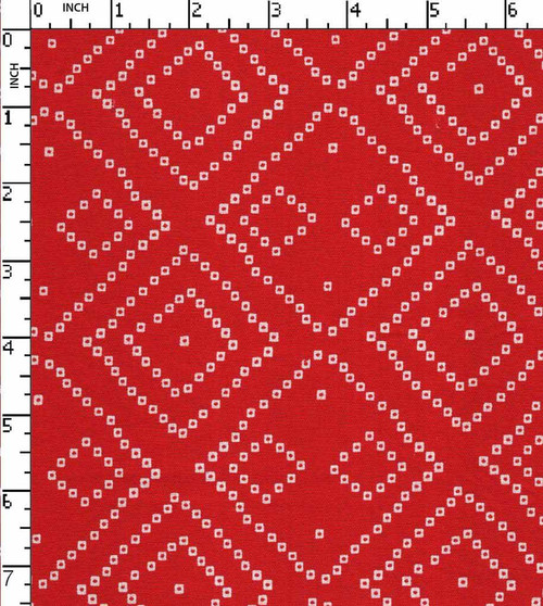 100% Rayon Printed Plain Bandhani Red/White   Gsm-118 Jec-Jpa493-Bb