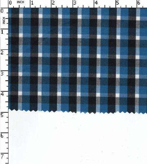100% Cotton Yarn Dyed Plain Plaid Check Blue/Black/White   Gsm-125 Mif-3968-Bb