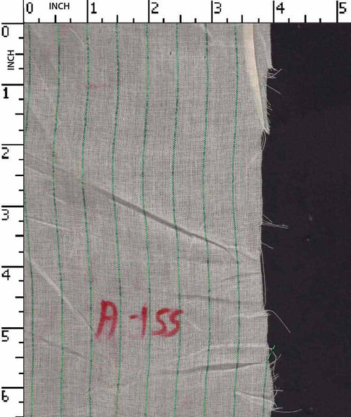 100% Cotton Greige Plain Pin Stripe Green Lurex   Gsm-81 Akt-A155-Bb