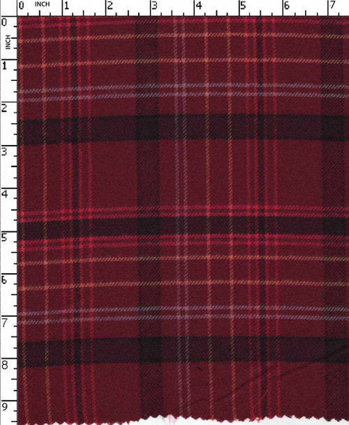 100% Cotton Yarn Dyed Twill Tartan Check Magenta/Pink/White/Orange Brushed  Gsm-140 Mcc-3936-Cb