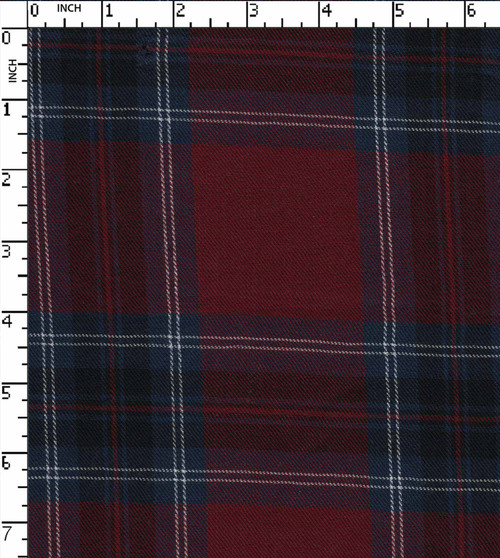 100% Viscose Yarn Dyed Twill  Plaid Check Maroon/Navy/Black/White   Gsm-132 Jec-13037-Cb