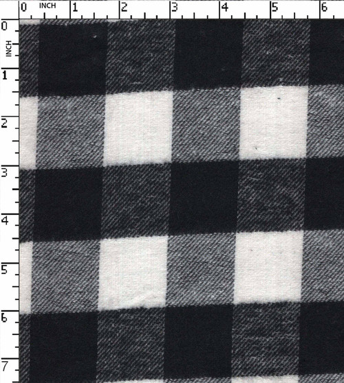100% Cotton Yarn Dyed Twill  Buffalo Check Black/White Brushed  Gsm-149 Jec-13025-Cb