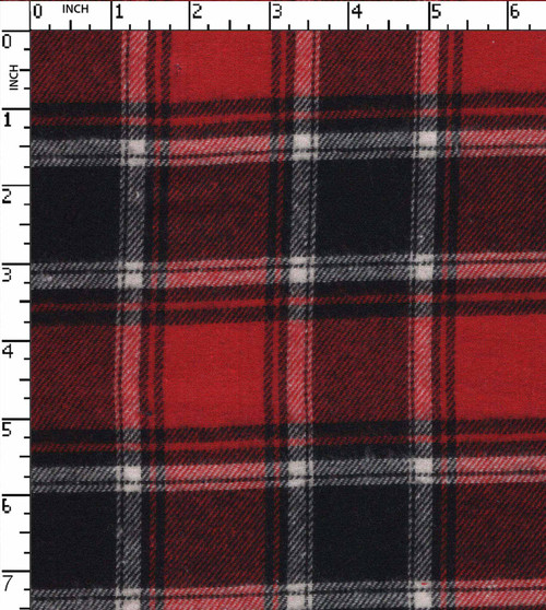 100% Cotton Yarn Dyed Twill  Medium Check Red/Black/White Brushed  Gsm-153 Jec-13021-Cb