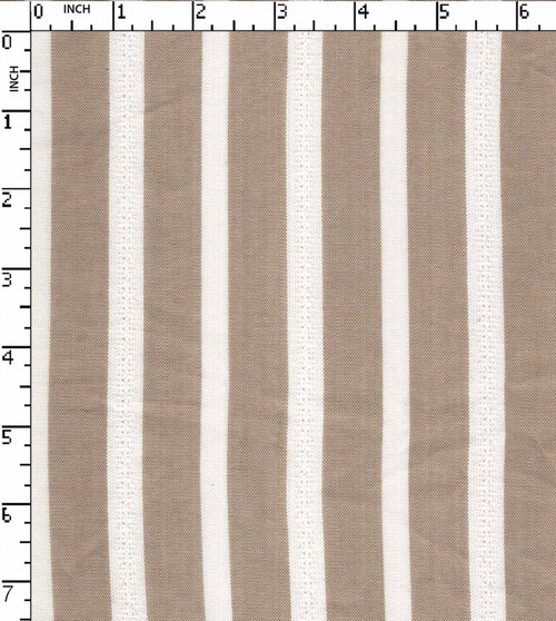 100% Cotton Yarn Dyed Plain Leno Stripe Brown/White   Gsm-132 Mcc-8438-Cb