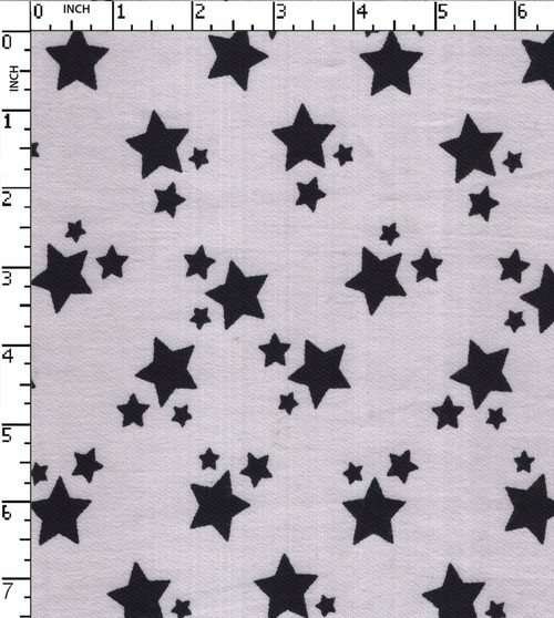 100% Cotton Printed Twill Star White/Navy   Gsm-150 Mcc-8442-Cb