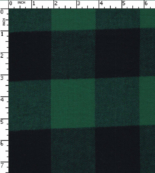 100% Cotton Yarn Dyed Twill Buffalo Check Green/Black Brushed 2/40X2/40-64X56 Gsm-163 Sgk-2049-Db
