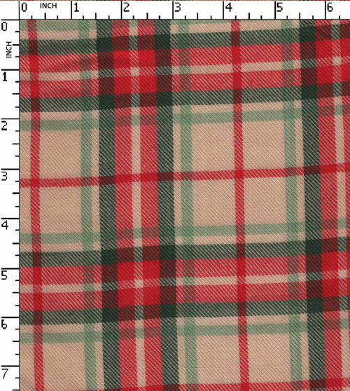 100% Cotton Yarn Dyed Twill Tartan Check Beige/Red/Green  20X20-64X54 Gsm-154 Sgk-3860-Db