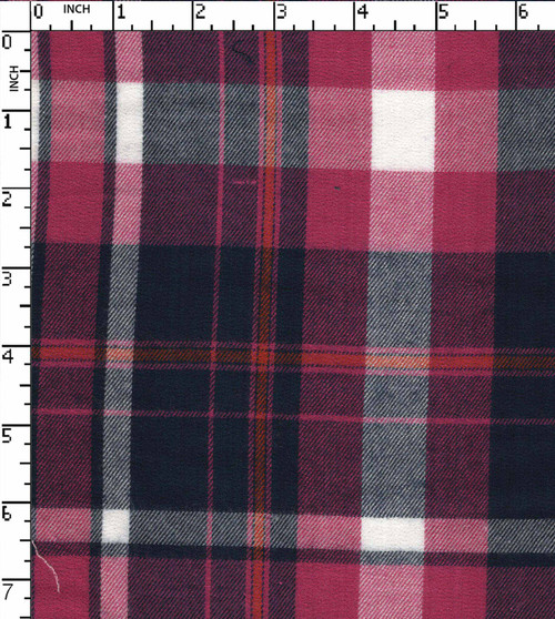 100% Viscose Yarn Dyed Twill Tartan Check Pink/Navy/White/Orange  30X30-90X80 Gsm-148 Sgk-3234-Db