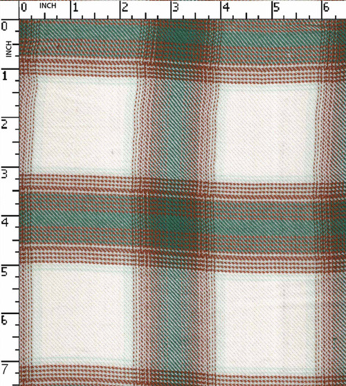 100% Viscose Yarn Dyed Twill Medium Check White/Brown/Green  20X20-60X60 Gsm-176 Sgk-3640-Db