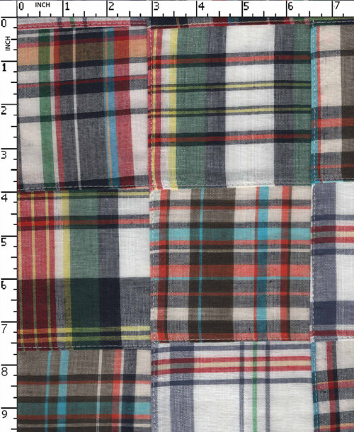 100% Cotton Yarn Dyed Plain Patch Work  White/Red/Blue/Navy   Gsm-137 Sfc-6353-Db