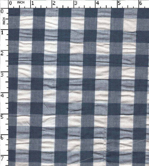 100% Cotton Yarn Dyed Seersuker Ginghum Check  Brown/Black   Gsm-127 Wid-3105-Db