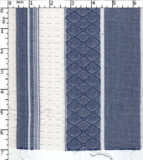 100% Cotton Yarn Dyed Dobby Stripe White/Blue   Gsm-141 Jec-2001-Db