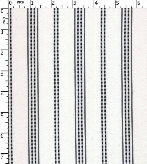 100% Cotton Yarn Dyed Dobby Stiching Stripe White/Black   Gsm-92 Mcc-909-Db