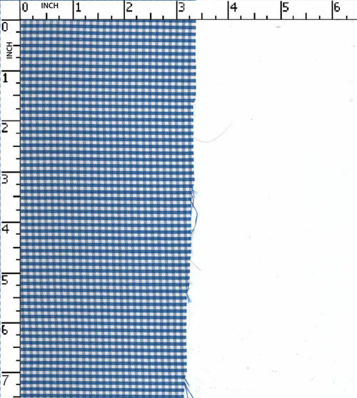 Poly Cotton Yarn Dyed Plain Gingham Check Blue/White   Gsm-95 Nem-7704-Db