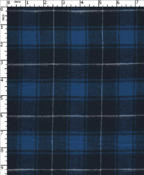100% Cotton Yarn Dyed Twill Flannel Check Navy/Blue/White Brushed  Gsm-156 Nem-7692-Db