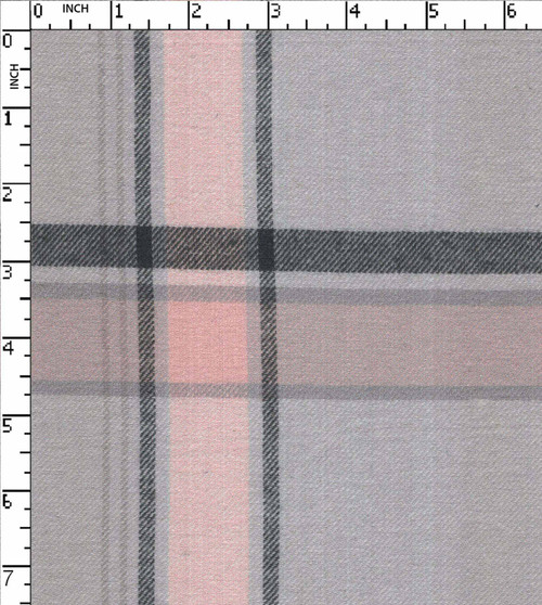 100% Cotton Yarn Dyed Twill Big Check Grey/Peach/Charcoal Brushed 64X56 Gsm-137 Fpl-028-Db