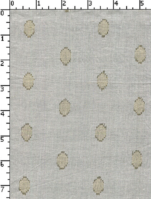 97% Cotton 3% Lurex Greige Dobby Big Krishana With Lurex Natural/Gold Butta 88X72 Jc-Bk