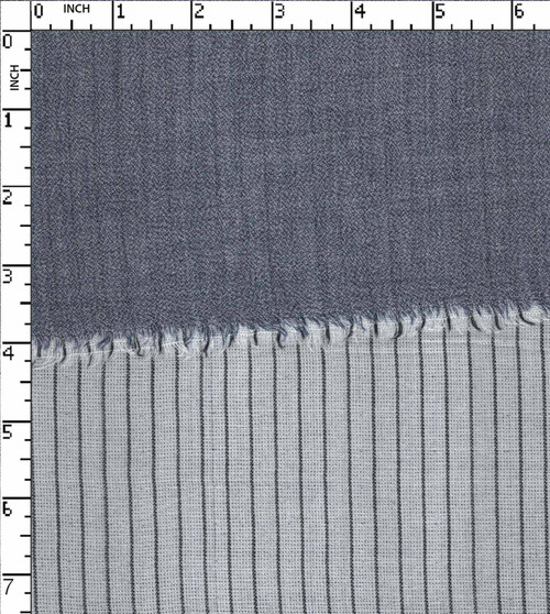 100% Cotton Yarn Dyed Double Cloth Grindle With Pin Stripe White/Black/Blue   Gsm-141 Mcc-60025-Gb