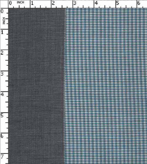 100% Cotton Yarn Dyed Double Cloth Mini Check Blue/White/Black   Gsm-156 Mcc-60030-Gb