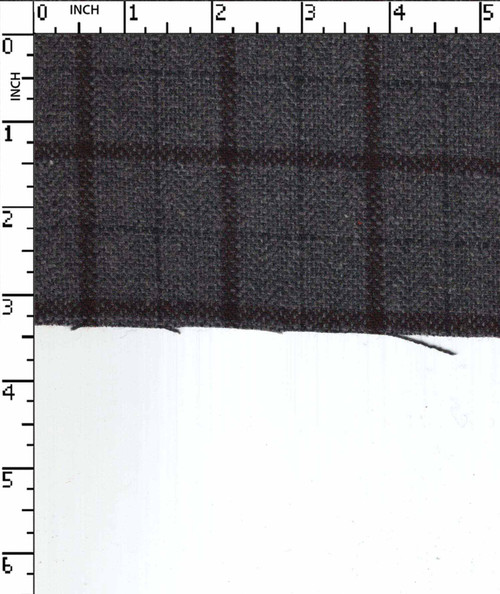 Poly Wool Yarn Dyed Twill Melange Check Grey/Maroon/Black Brushed Suiting Gsm-107 WCM-3266A-GB