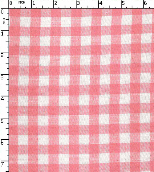 Cotton Viscose Yarn Dyed Plain Gingham Check White/Pink Slub 30+30X30+30-72X62 Gsm-118 Vec-3366-Gb