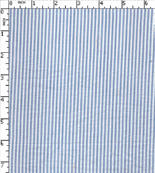 100% Cotton Yarn Dyed Seersucker 2Mm Stripe Blue/White   Gsm-167 Vec-10294-Gb