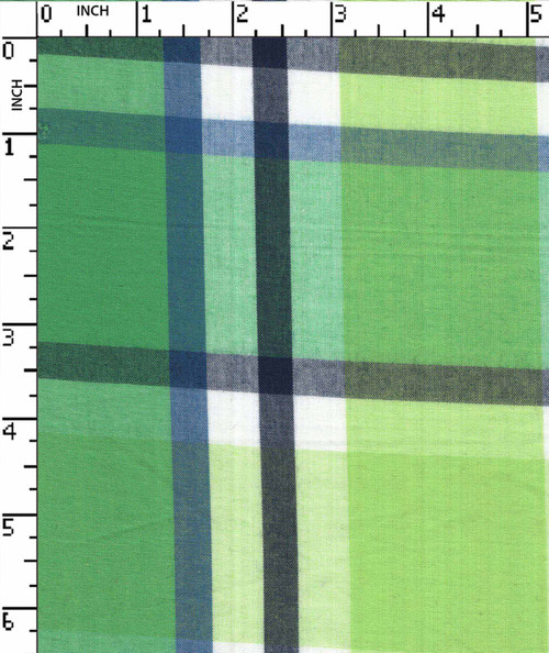 100% Cotton Yarn Dyed Plain Big Check Green/White/Lt.Green/Navy/Blue   Gsm-127 Vec-6328-Gb
