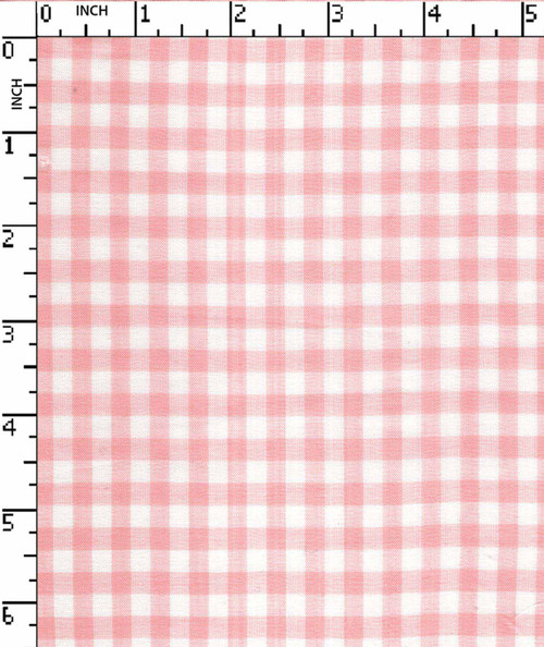 100% Cotton Yarn Dyed Plain Gingham Check White/Peach   Gsm-127 Vec-7647-Gb
