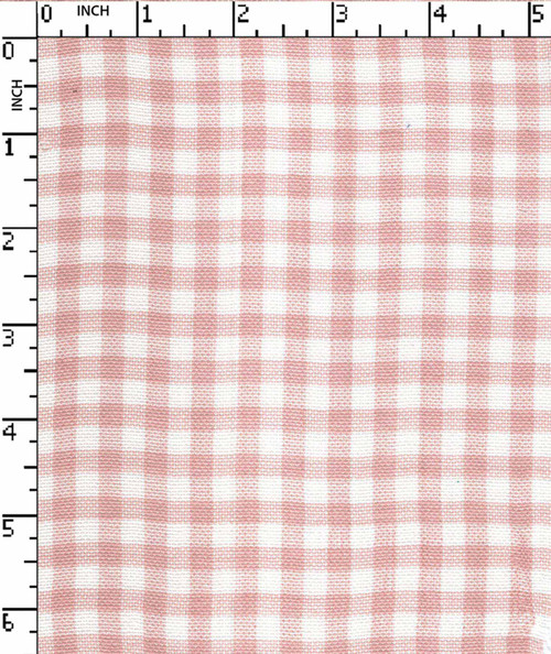 100% Cotton Yarn Dyed Plain Gingham Check White/Peach   Gsm-127 Vec-5445-Gb