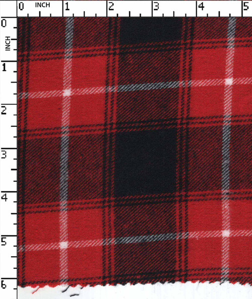 100% Cotton Yarn Dyed Twill Flannel Check Red/Black/White Brushed  Gsm-180 Vec-5394-Gb