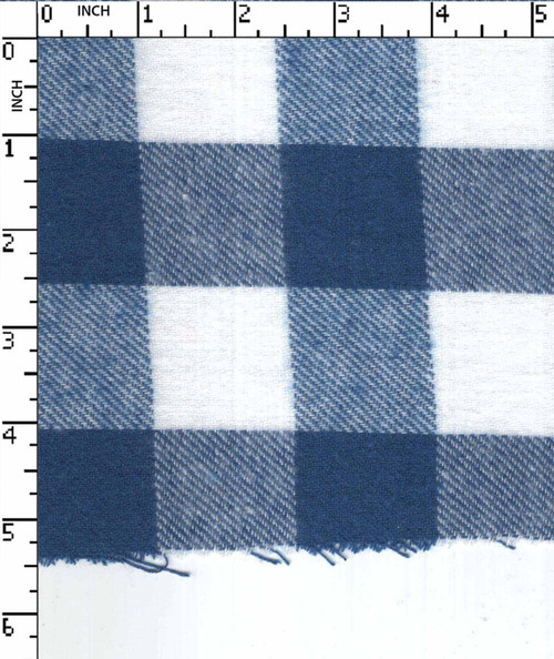 100% Cotton Yarn Dyed Twill Buffalo Check Blue/White Brushed  Gsm-185 Vec-5425-Gb