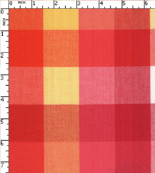 100% Cotton Yarn Dyed Plain Medium Check Yellow/Orange/Pink/White   Gsm-161 Vec-1003-Gb