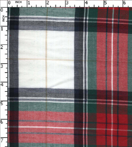 100% Cotton Yarn Dyed Twill Tartan Check White/Red/Green/Navy Brushed  Gsm-175 Mif-15815-Gb