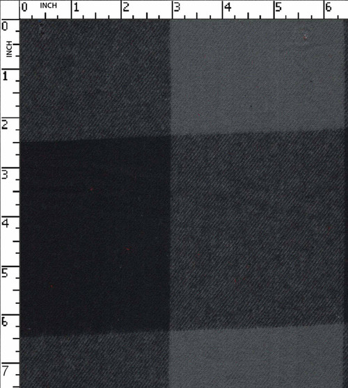 100% Cotton Yarn Dyed Twill Flannel Check Black/Grey Brushed Width-58 Gsm-154 Jec-13057-Gb