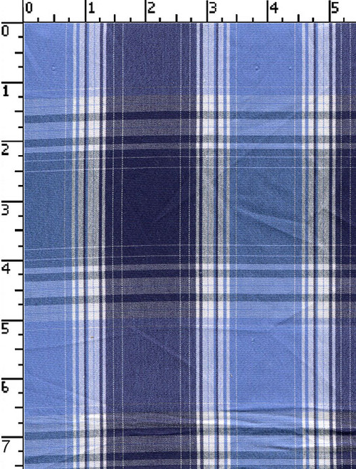 65% Cotton 33% Polyester 2% Lycra Yarn Dyed Plain Medium Checks Blue/Navy/White  40Ctnx90D Poly-128X80 Vee-Vs9