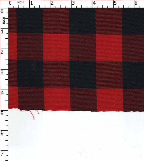100% Cotton Yarn Dyed Twill Buffalo Check Red/White  Width-54 Gsm-135 Mcc-30-Gb