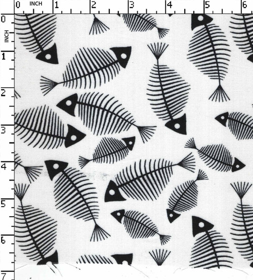 100% Rayon Printed Plain Fish Bone White/Black  30X30-80X64Width-54 Gsm-134 Kei-36989-Ib