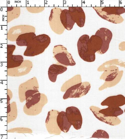 100% Rayon Printed Plain Leopard White/Brown/Beige  30X30-80X64Width-54 Gsm-133 Kei-37007-Ib
