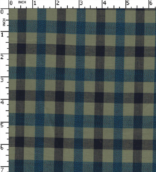 100% Cotton Yarn Dyed 2/2 Twill Plaid Check Sage Green/Navy/Blue  40X40-128X40 W-58 Gsm-120 DEC-882A-JB
