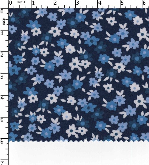 100% Cotton Printed Plain Floral Dk.Blue/White/Lt.Blue  40X40-126X68 W-58 Gsm-123 Aka-2800-Kb