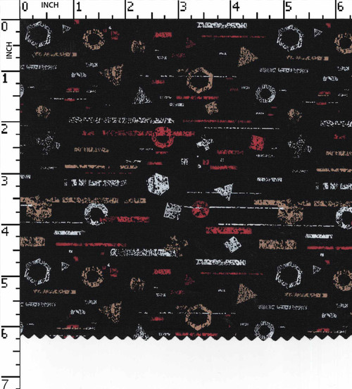 100% Cotton Printed Plain Geometric Black/White/Brown/Red  40X40-130X70 W-58 Gsm-130 Aka-2330-Kb
