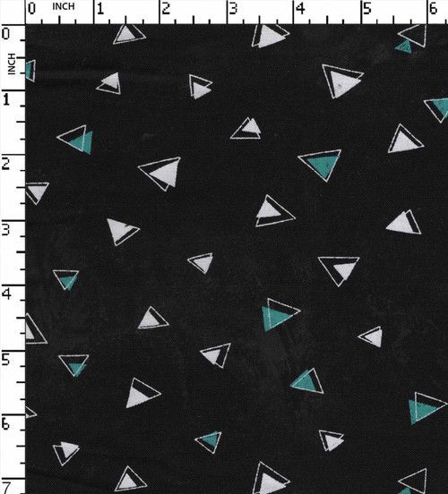 100% Rayon Printed Plain Geometric  Black/White/Mint  30X30-80X60 W-54 Gsm-125 Kei-21828-Lb