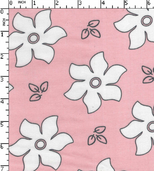 100% Rayon Printed Plain Floral Peach/White/Grey  30X30-80X60 W-54 Gsm-123 Kei-36965-Lb