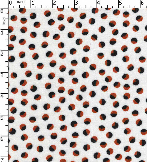 100% Rayon Printed Plain Polka Dot White/Black/Mustard  30X30-80X60 W-54 Gsm-115 Kei-36987-Lb